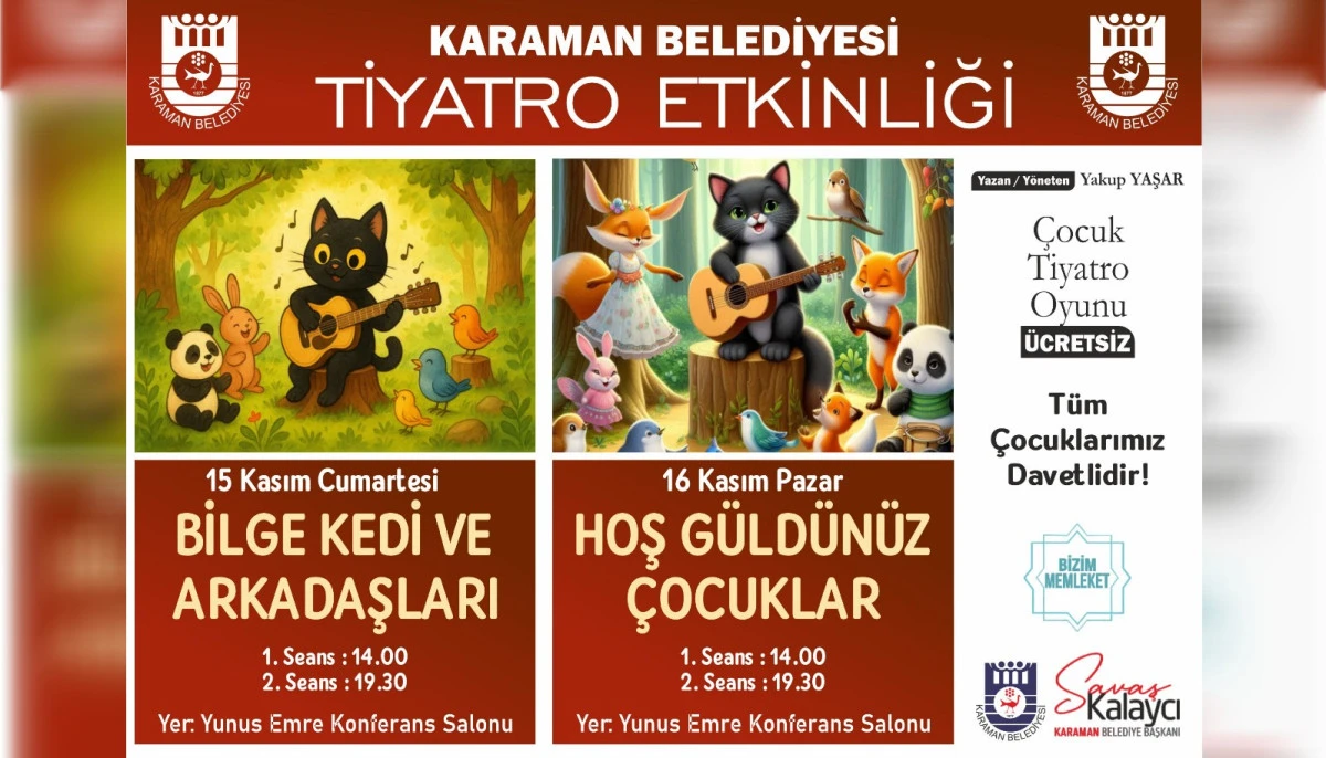 KARAMAN BELEDİYESİ’NDEN ÇOCUKLARA ÜCRETSİZ TİYATRO